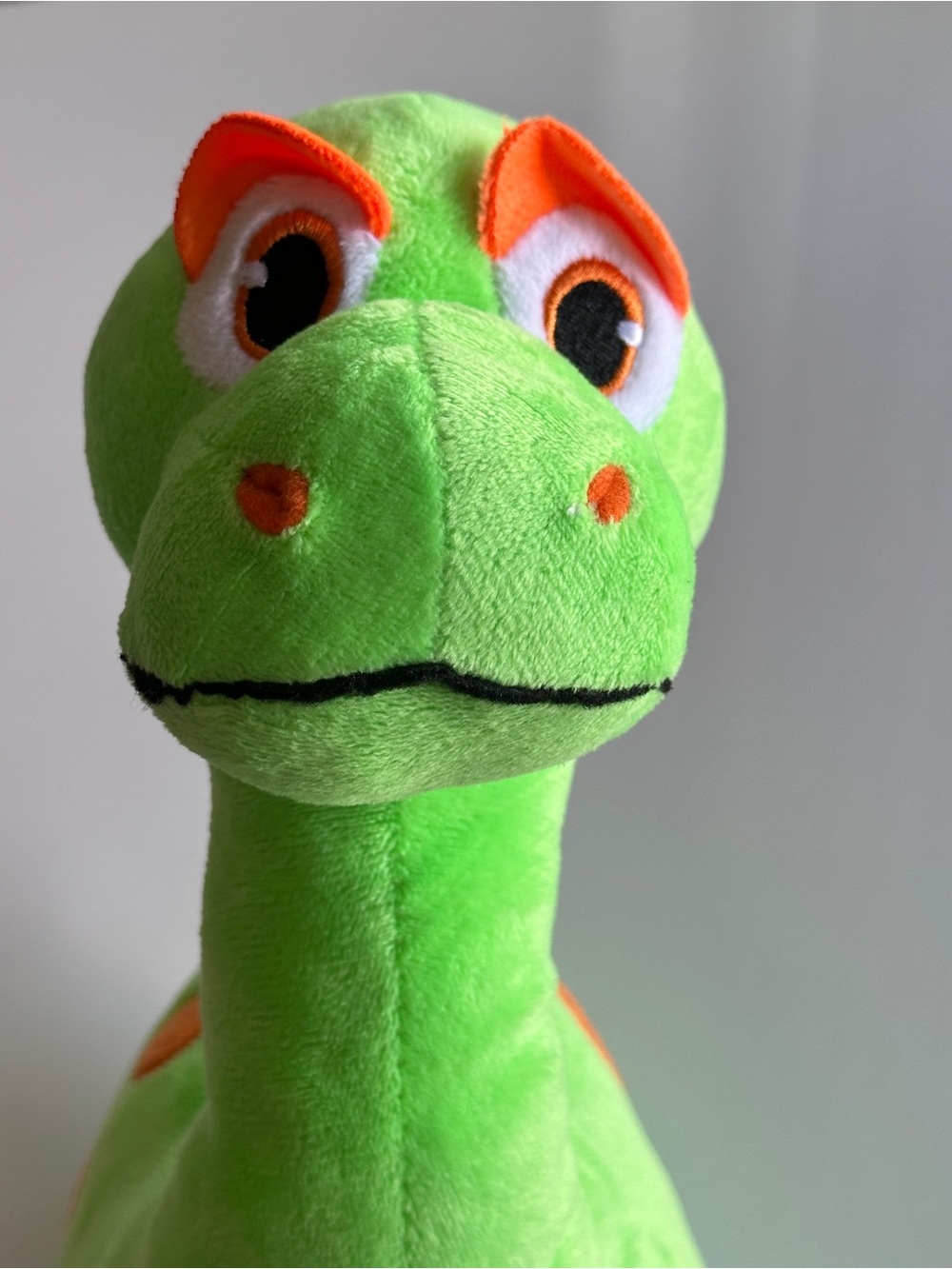 BJ Toy Co Inc green & orange Dinosaur Plush 12" Stuffed Animal Brontosaurus